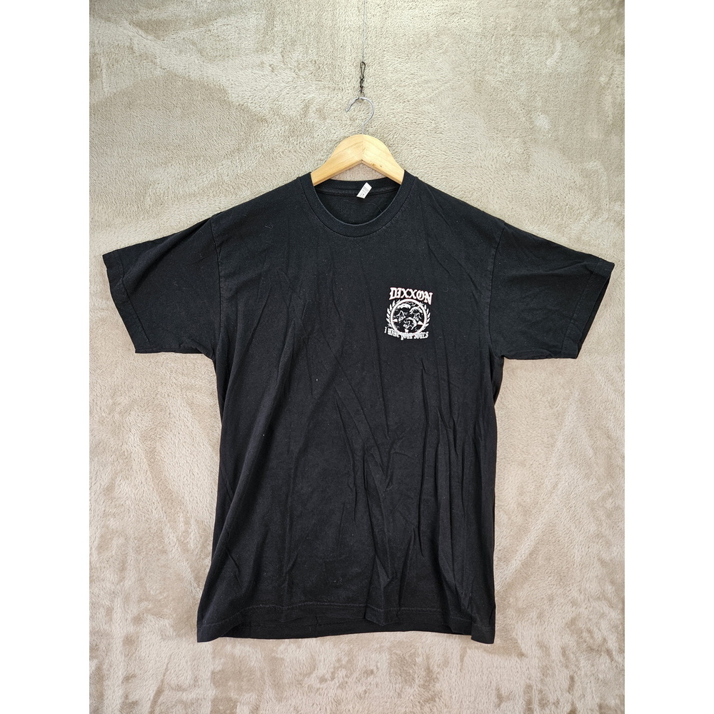 Dixxon Crewneck T-shirt Size L Sketchy Cres Graphic Double Sided Tee 100% Cotton